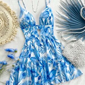 Floral Blue Summer Dress